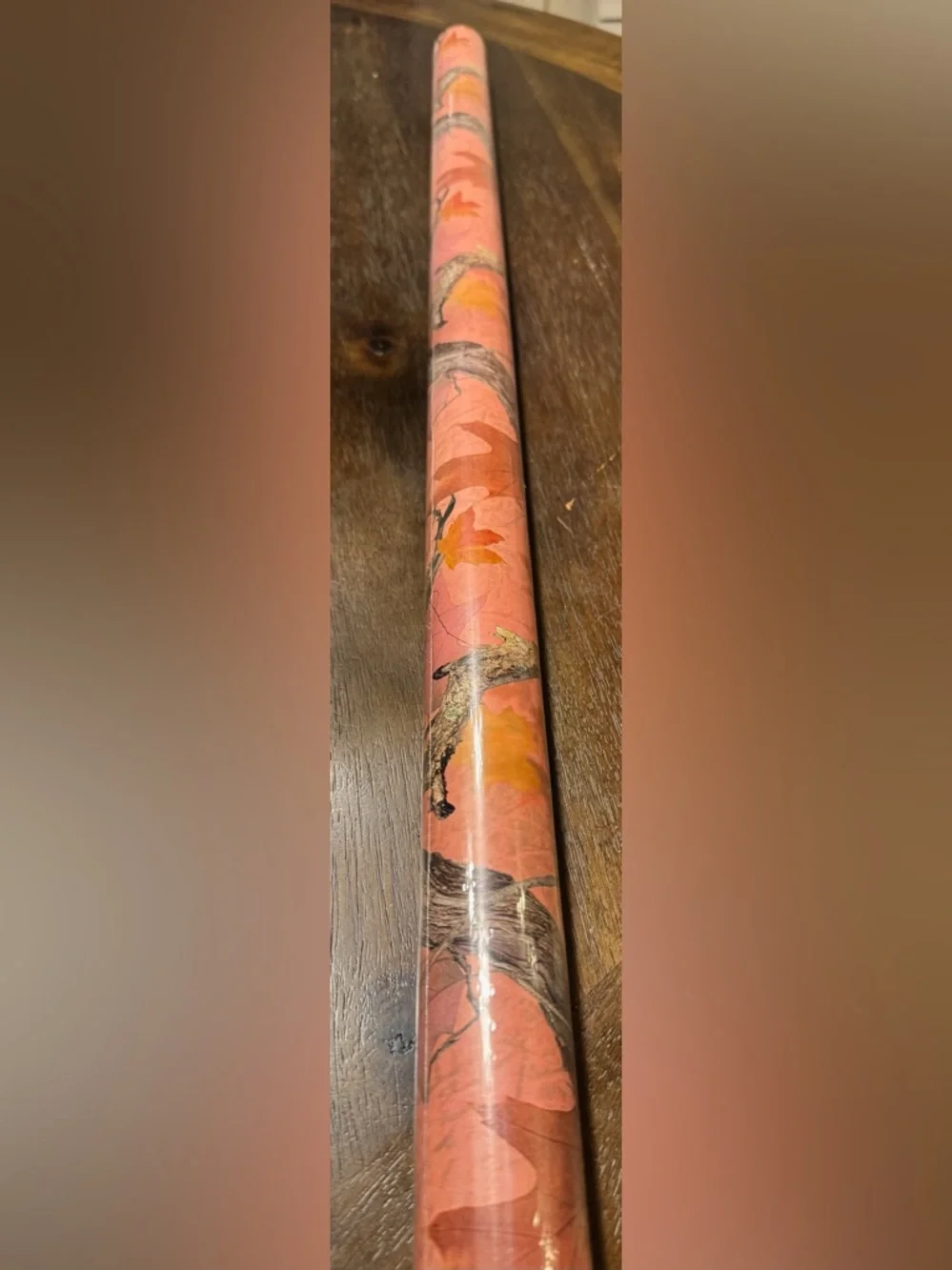 Coral and Brown Patterned Wrapping Paper Roll
